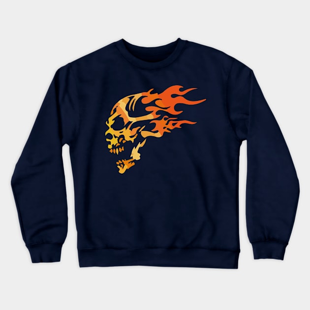 fire skull Crewneck Sweatshirt by ayvid